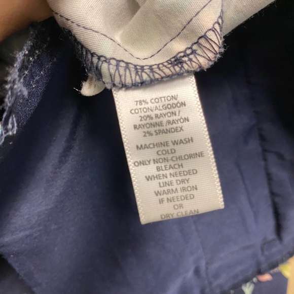 Loft Size 6P Marisa The Riviera Cropped Pants Women's Petite Multicolor Floral - Picture 7 of 8